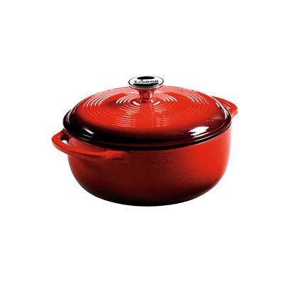 LODGE COCOTTE 4.5QT ROUGE FONTE EMAILLEE